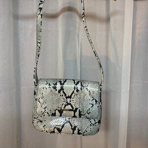 Nine West Grey and Black Faux Snake Skin Purse